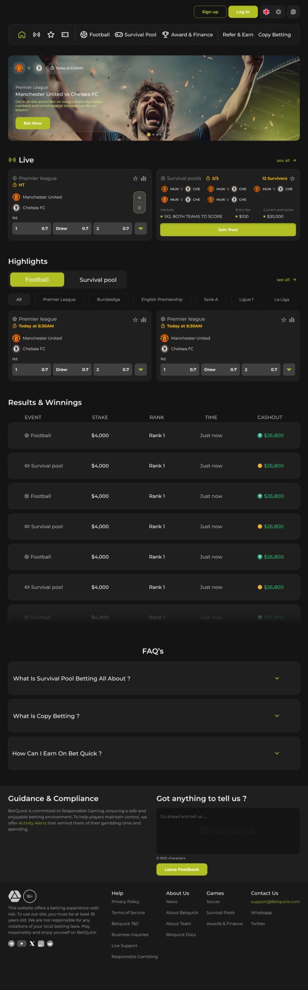 BetQuick sports betting platform